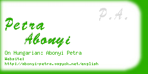 petra abonyi business card